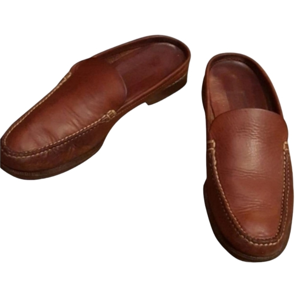 Cole Haan Vintage Brown Vachetta Leather‎ Mules